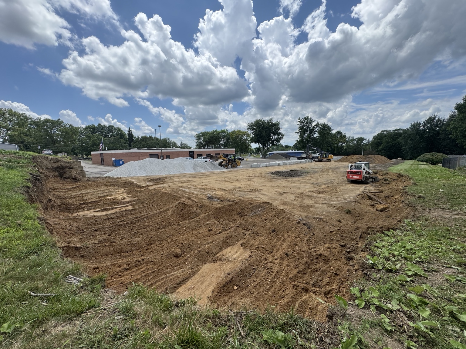 Site preparation for PROFLEX commercial flex space construction in Akron Ohio